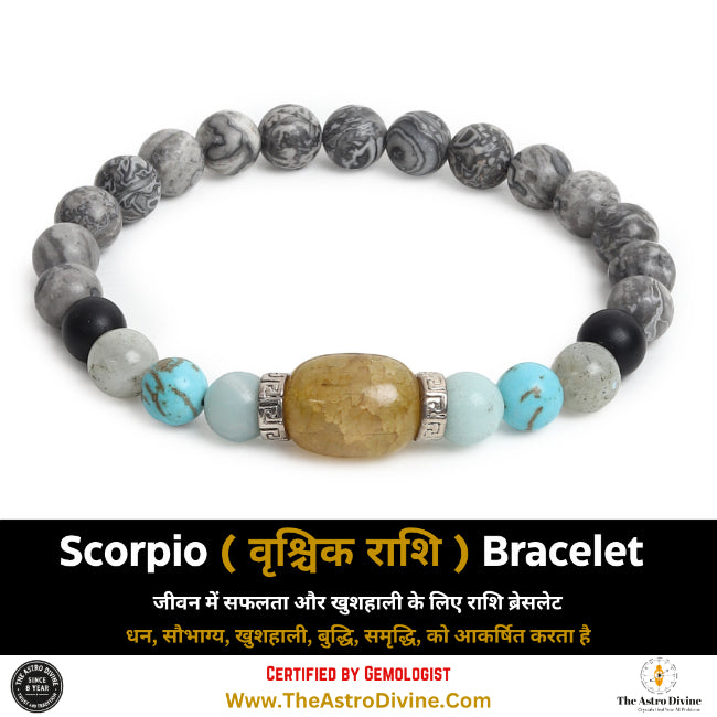 Scorpio Zodiac Good Luck Charm Crystal Bracelet