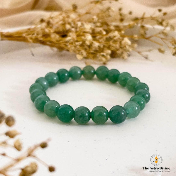 Natural Green Aventurine Health & Peace Charm Bracelet