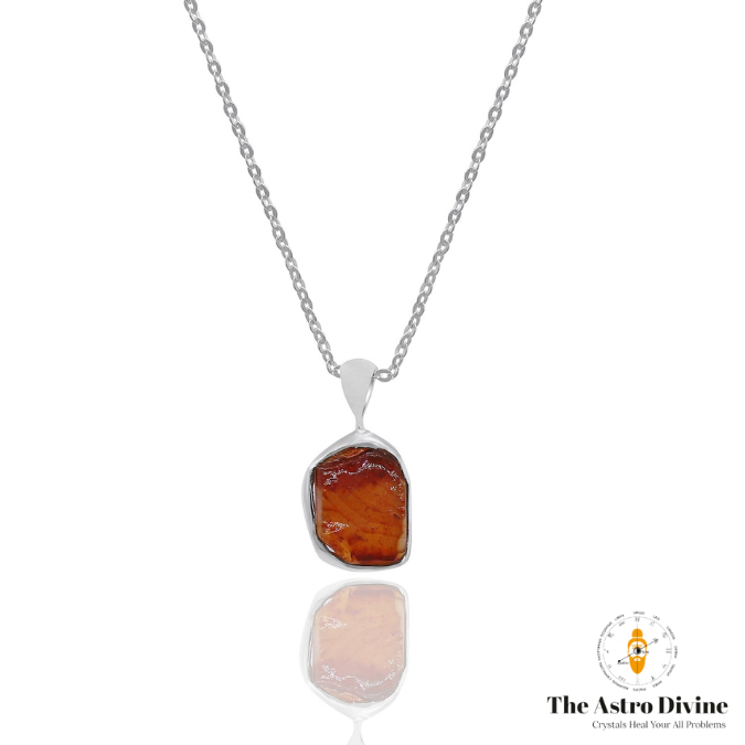 Natural Red Carnelian Yoga Charm Pendant With Chain