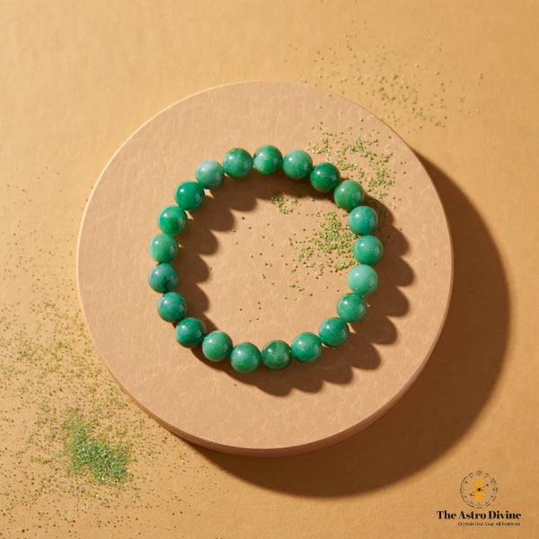 Natural Green Aventurine Health & Peace Charm Bracelet