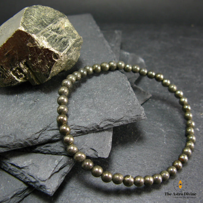 Natural Raw Pyrite Wealth Charm Crystal Bracelet