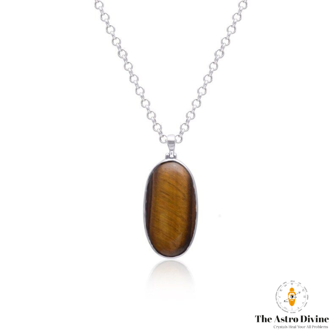 Natural Ovel Tiger Eye Prosperity & Evil Protection Pendant With Chain