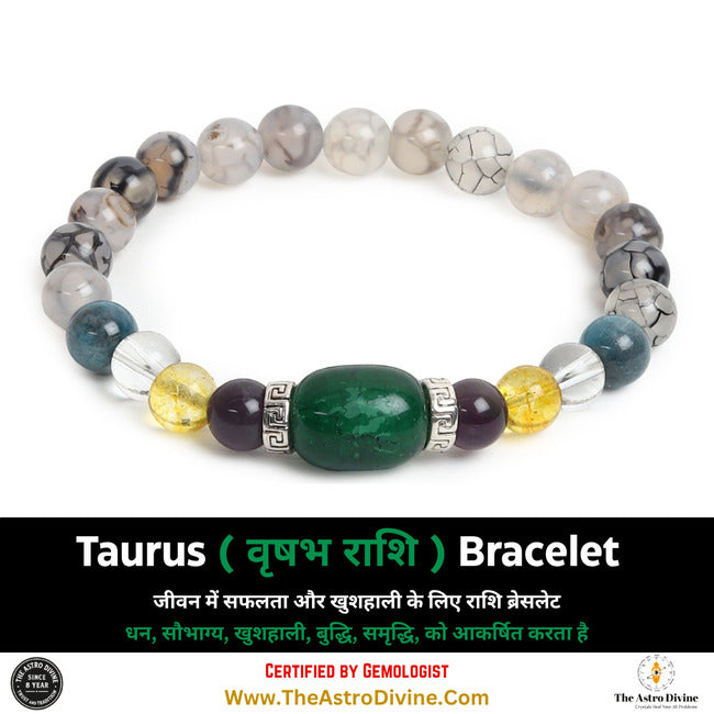 Taurus Zodiac Good Luck Charm Crystal Bracelet
