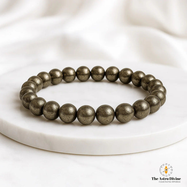 Natural Raw Pyrite Wealth Charm Crystal Bracelet