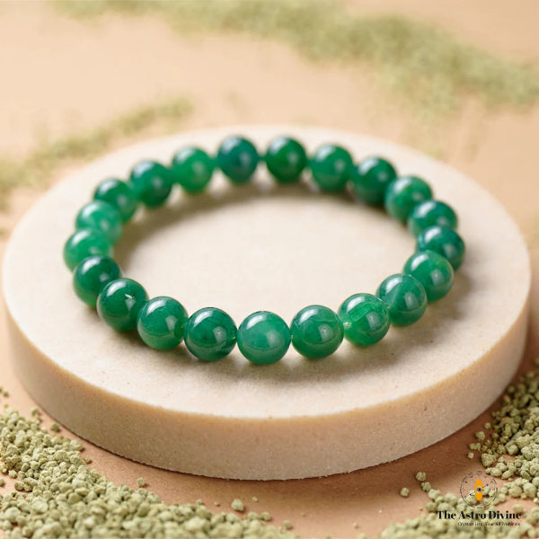 Natural Green Aventurine Health & Peace Charm Bracelet