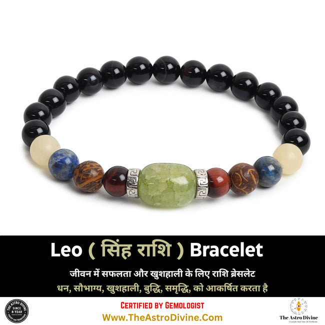 Leo Zodiac Good Luck Charm Crystal Bracelet