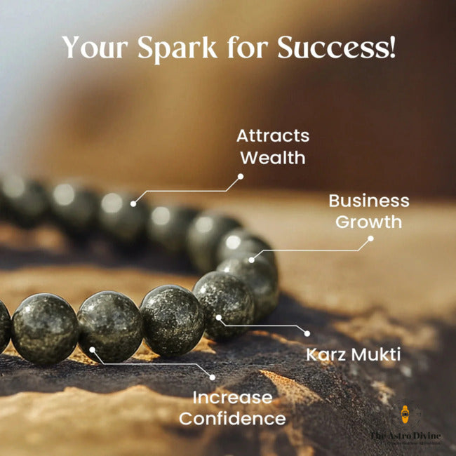 Natural Raw Pyrite Wealth Charm Crystal Bracelet