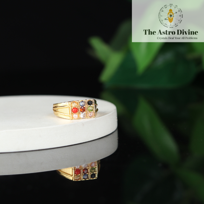 Lovely Men's Navratna 22k Gold Ring – Andaaz Jewelers
