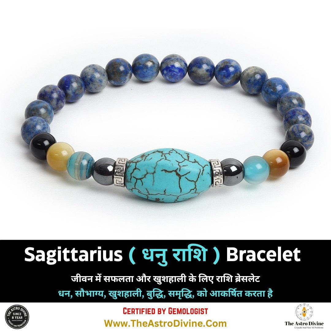 Sagittarius Zodiac Good Luck Charm Crystal Bracelet